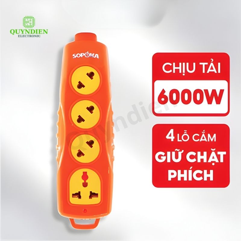 Ổ Cắm Siêu Tải 3 Lỗ Chéo 6000W