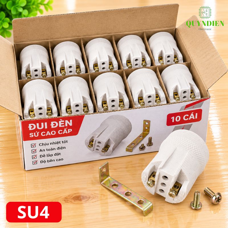 Đuôi Đèn Sứ Ren Vặn Xoáy E27 Chịu Nhiệt Cao SOPOKA