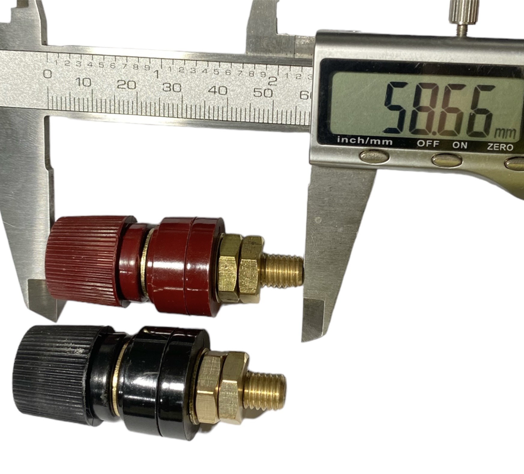 Cặp Jack loa JS555 Cọc Đồng NẮP NHỰA Đỏ Đen trục 8mm