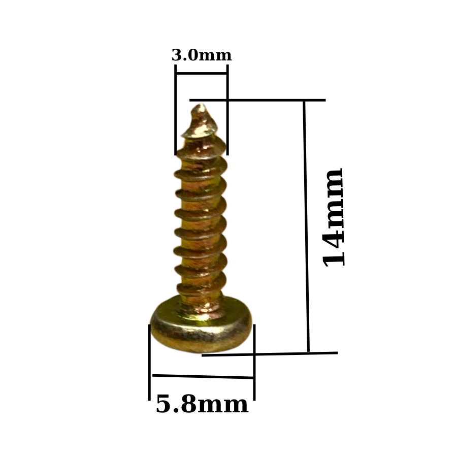 Ốc Vít Nhọn M3 Đinh Ốc Ren Xoắn 3ly Dài 8mm, 14mm - Ốc Màu Vàng