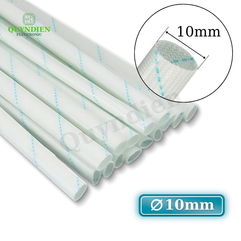 Ống gen sợi thủy tinh chịu nhiệt chống cháy size 10mm - 10 mét