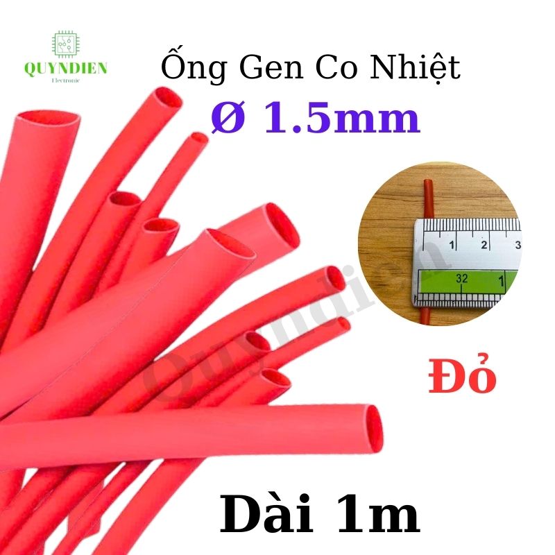 Gen co nhiệt size 1.5mm màu đỏ
