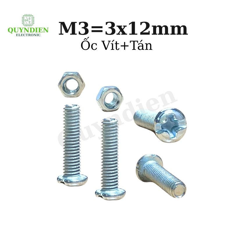 Ốc vít tán M3 3ly dài 1.2cm ( túi 90g) khoảng 90 - 100 con