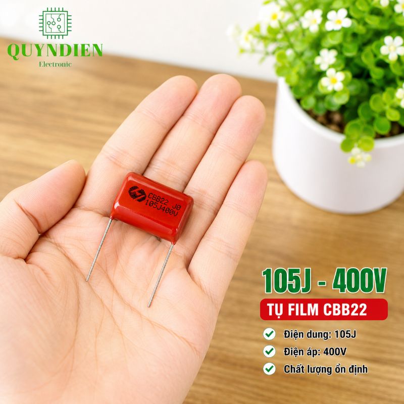 Tụ Kẹo Nâu Đỏ CBB22 105J 400V