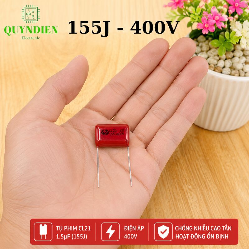 Tụ Kẹo Nâu Đỏ CL21 155J 400V