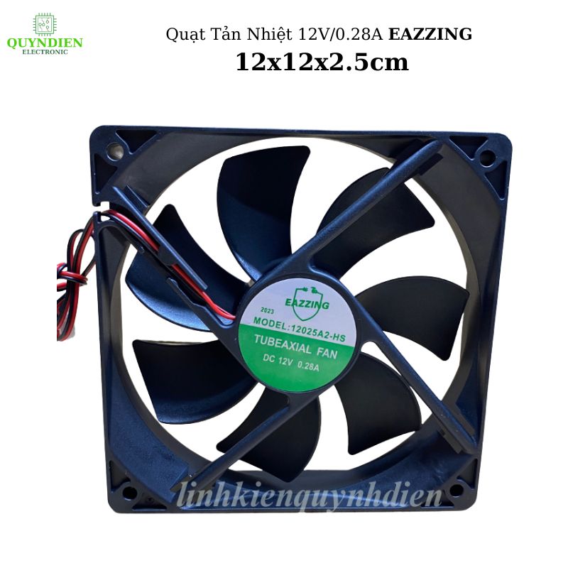 Quạt Tản Nhiệt Không Chổi Than DC 12V 0.28A 120x120x25mm Vuông Làm Mát Tủ Điện, Nguồn, Máy In 3D, PC
