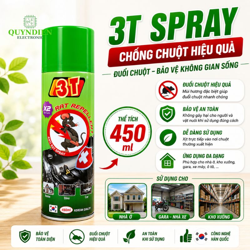 Chai Xịt Đuổi Chuột 3T