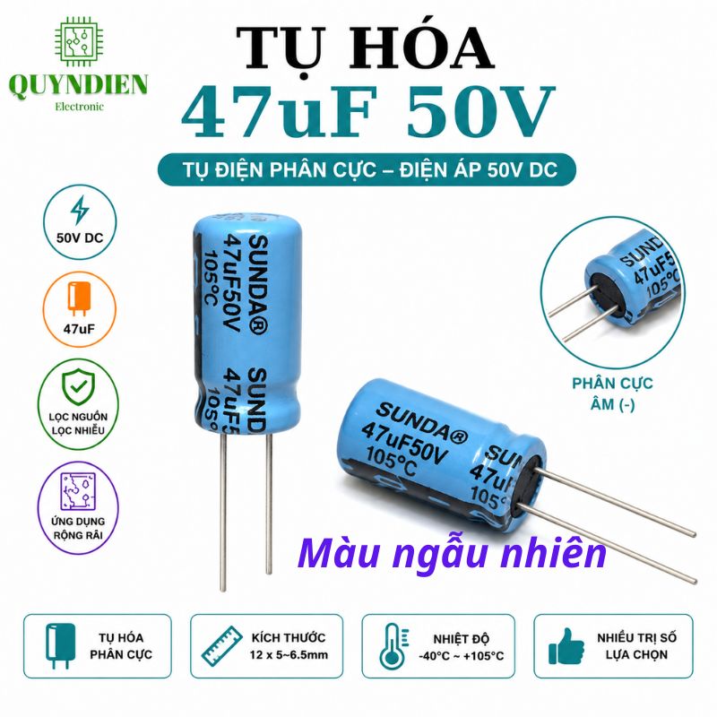Tụ Hóa 50V 1uF 2.2uF 4.7uF 10uF 47uF