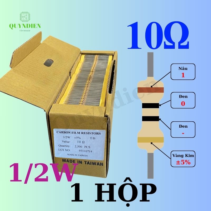 Điện trở Đài Loan 1/2W - 10R
