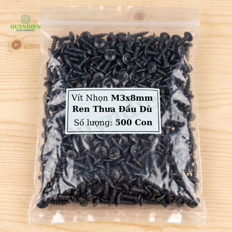 Ốc Vít Nhọn Đầu Dù Ren Thưa M3x8mm