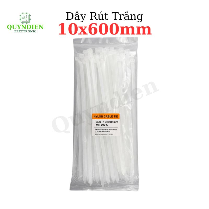 Dây Rút Nhựa Nhiều Kích Cỡ Màu Trắng Đen - Túi 250gram