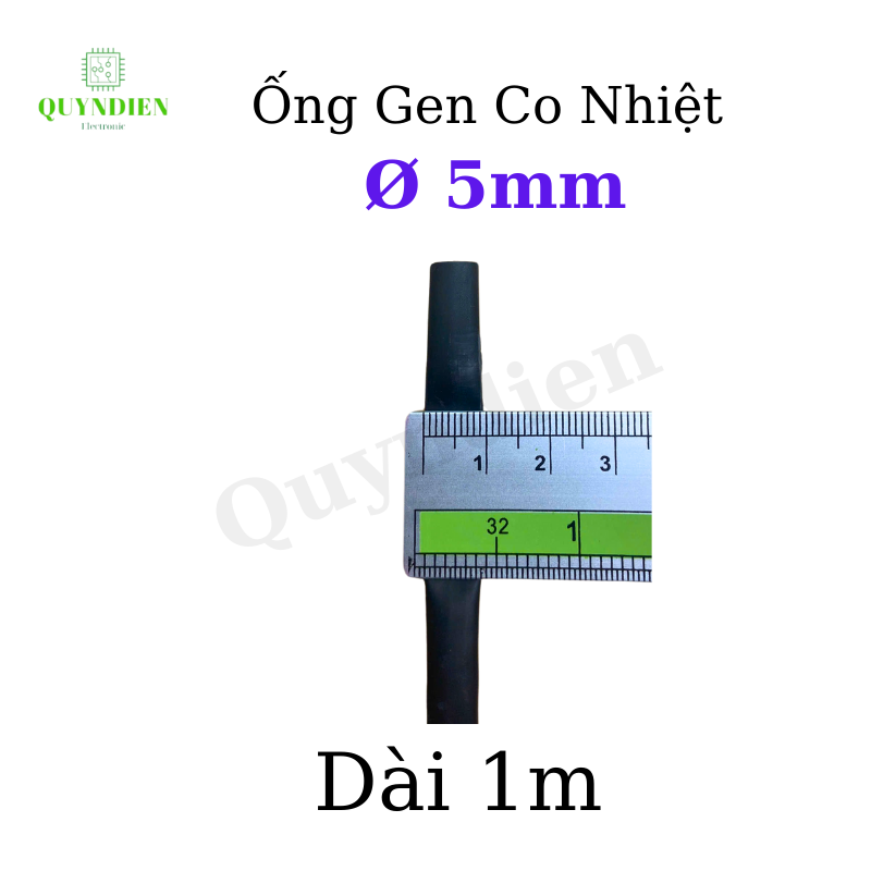Gen co nhiệt size 5mm màu Đen