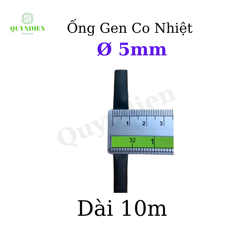 Gen co nhiệt size 5mm màu Đen