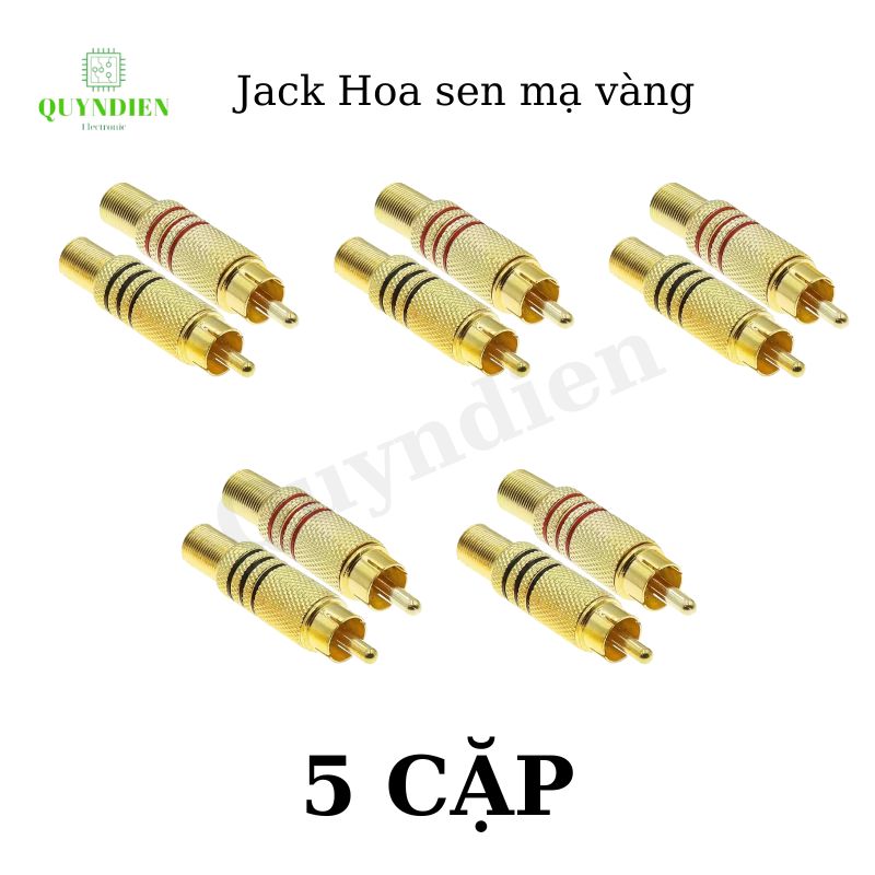 Jack Hoa Sen Mạ Vàng - Jack RCA AV Bắt Vít (1 đôi - đỏ + đen)
