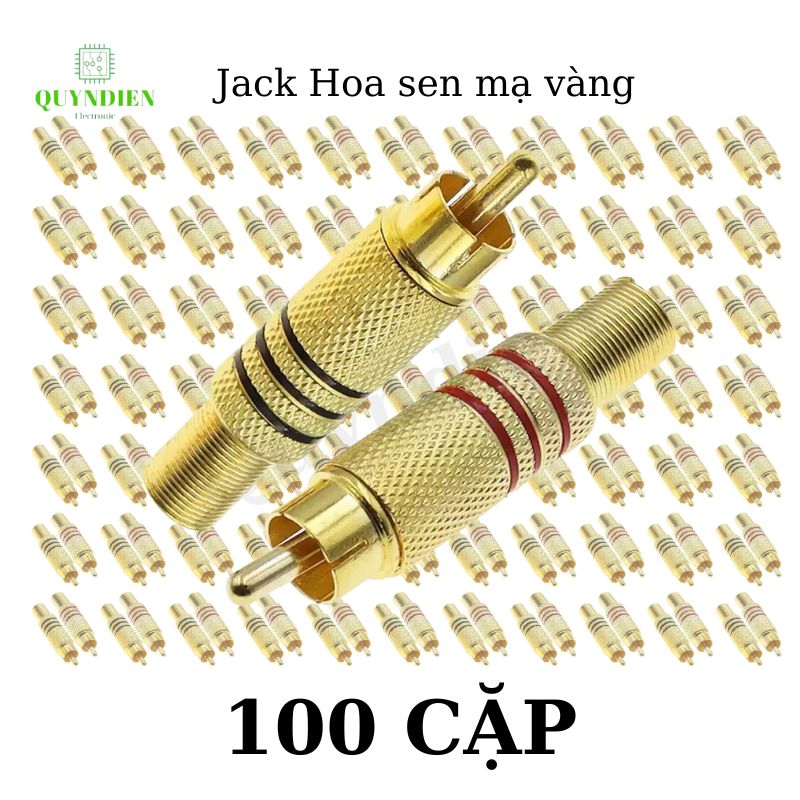 Jack Hoa Sen Mạ Vàng - Jack RCA AV Bắt Vít (1 đôi - đỏ + đen)