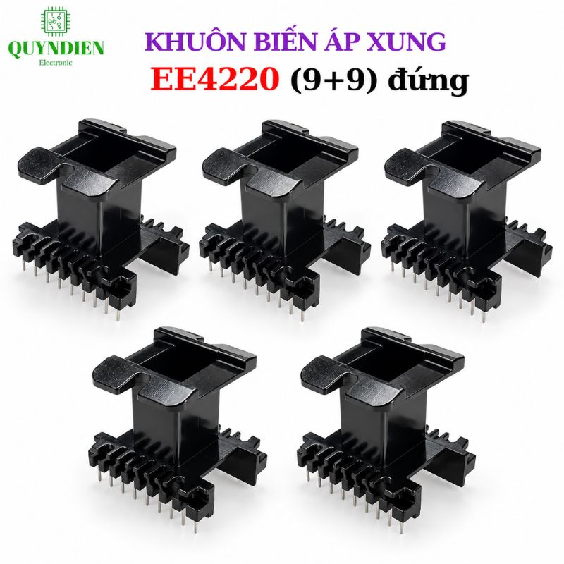 Khuôn Biến Áp Xung EE4220 (9+9) Vuông Đứng