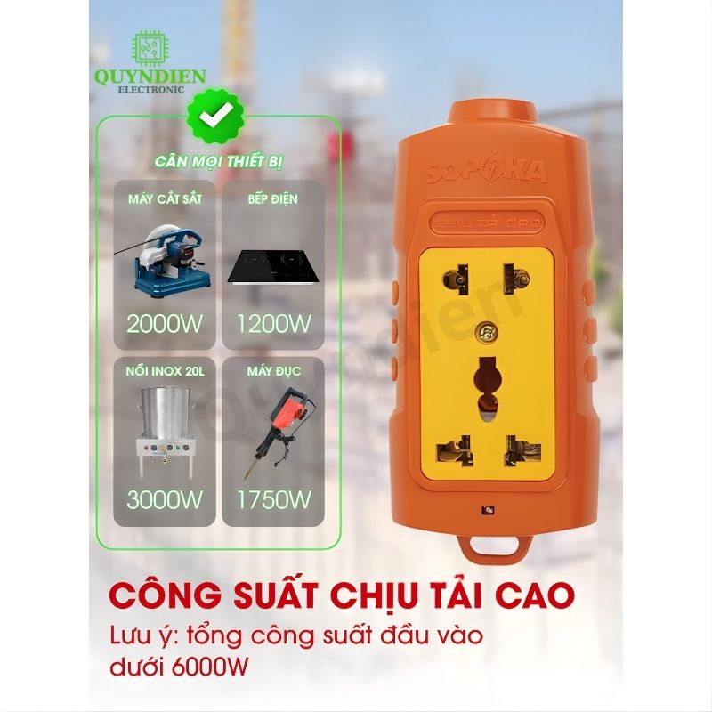 Ổ Cắm Siêu Tải 2 Lỗ Thẳng 6000W