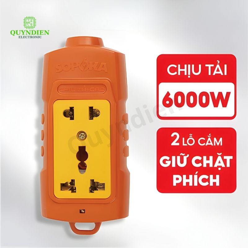 Ổ Cắm Siêu Tải 2 Lỗ Thẳng 6000W
