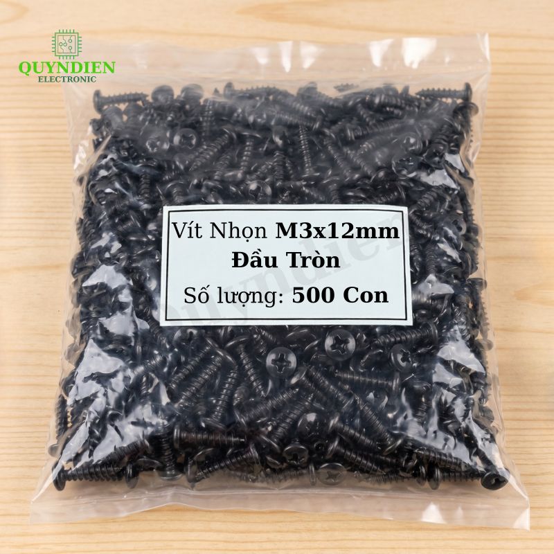Ốc Vít Nhọn Đầu Tròn M3x12mm