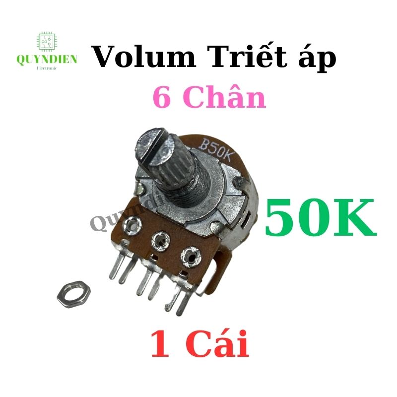 Volum biến trở Triết áp đôi 6 chân WH148 B50K