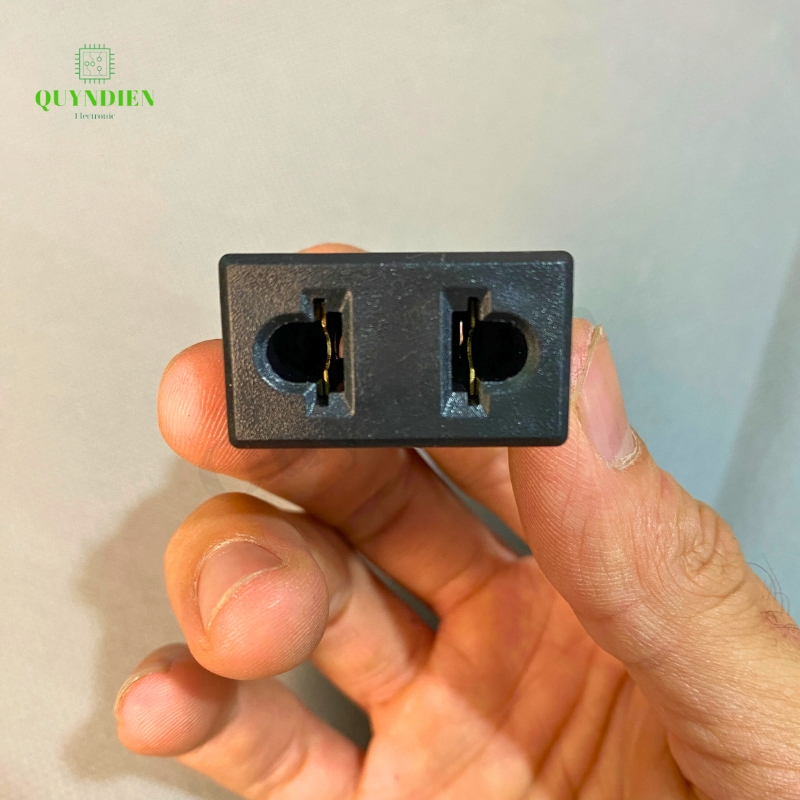 Ổ Cắm 2 Lỗ 2 Chấu Đồng Dùng Để Thiết Kế Ổ Cắm Chuyên Dụng Màu Đen