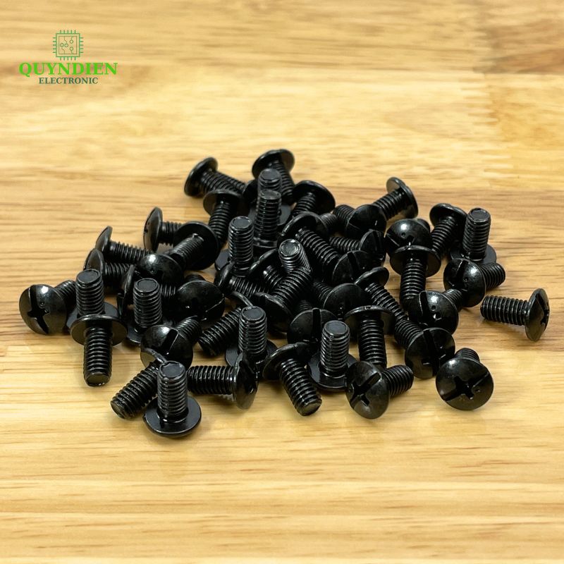 Ốc Vít Đầu Dù Ren Mịn M5=5x10mm Màu Đen - 500 Con
