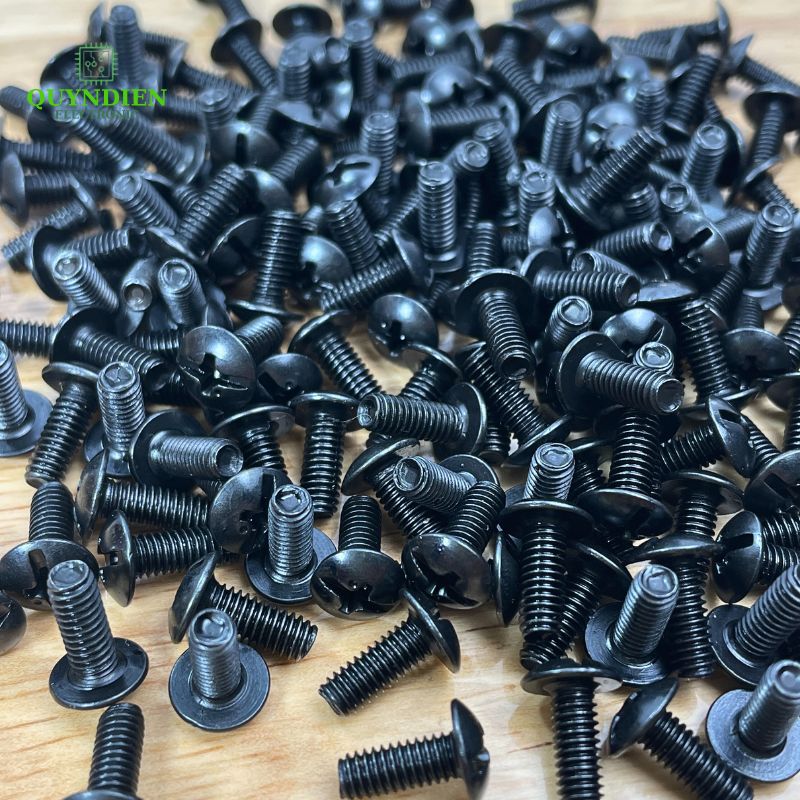 Ốc Vít Đầu Dù Ren Mịn M4=4x10mm Màu Đen - 1.000 Con