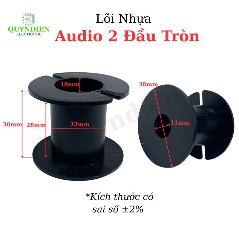Lõi Nhựa Audio 2 Đầu Tròn Quấn Cuộn Cảm Phân Tần Loa - Màu Đen