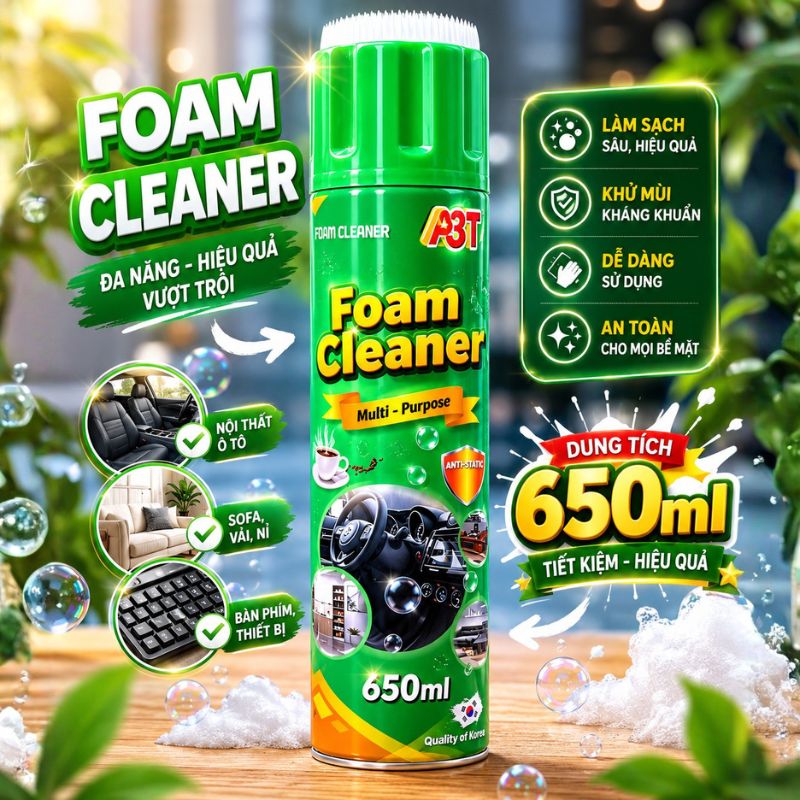 Bọt Tuyết Vệ Sinh Đa Năng FOAMCLEANER 3T - Thùng 12 Chai
