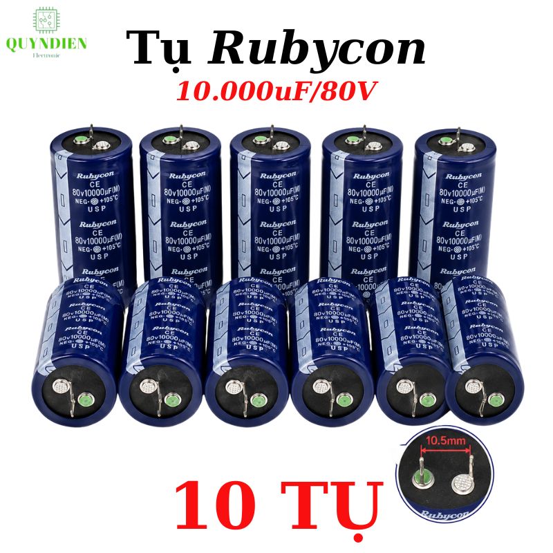 Tụ hóa lọc nguồn Rubycon 80v 10.000uf dùng trong thiết bị âm thanh, nguồn xung
