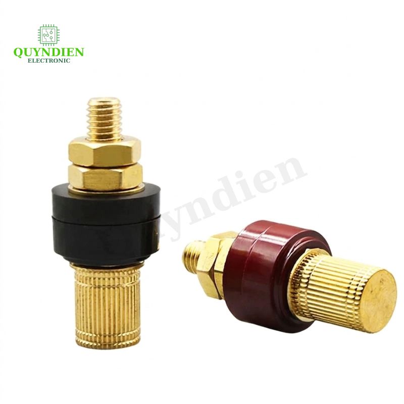 Cọc Đồng M8 Nắp Đồng Đỏ Đen