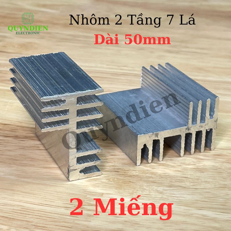 Nhôm Tản Nhiệt 2 Tầng 7 Cánh 50x44x29mm