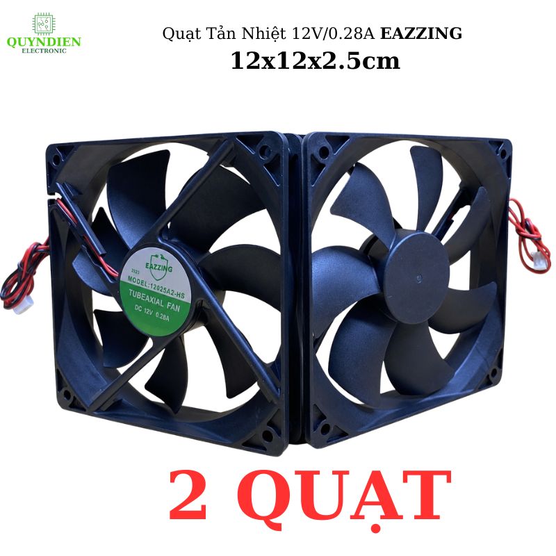 Quạt Tản Nhiệt Không Chổi Than DC 12V 0.28A 120x120x25mm Vuông Làm Mát Tủ Điện, Nguồn, Máy In 3D, PC