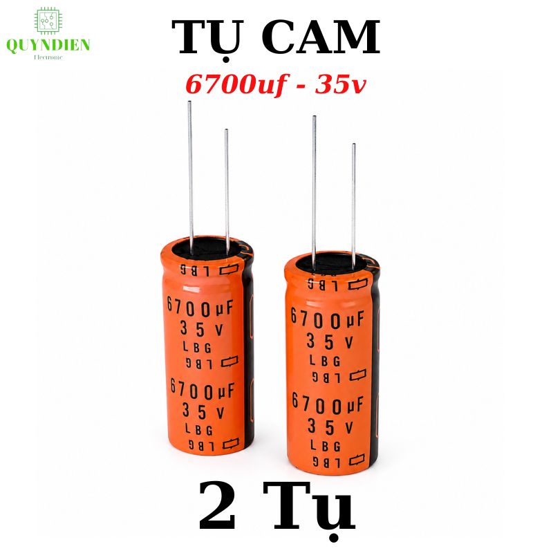 Tụ lộc nguồn LBG 6700uF 35V màu CAM chân mềm (18x40mm)