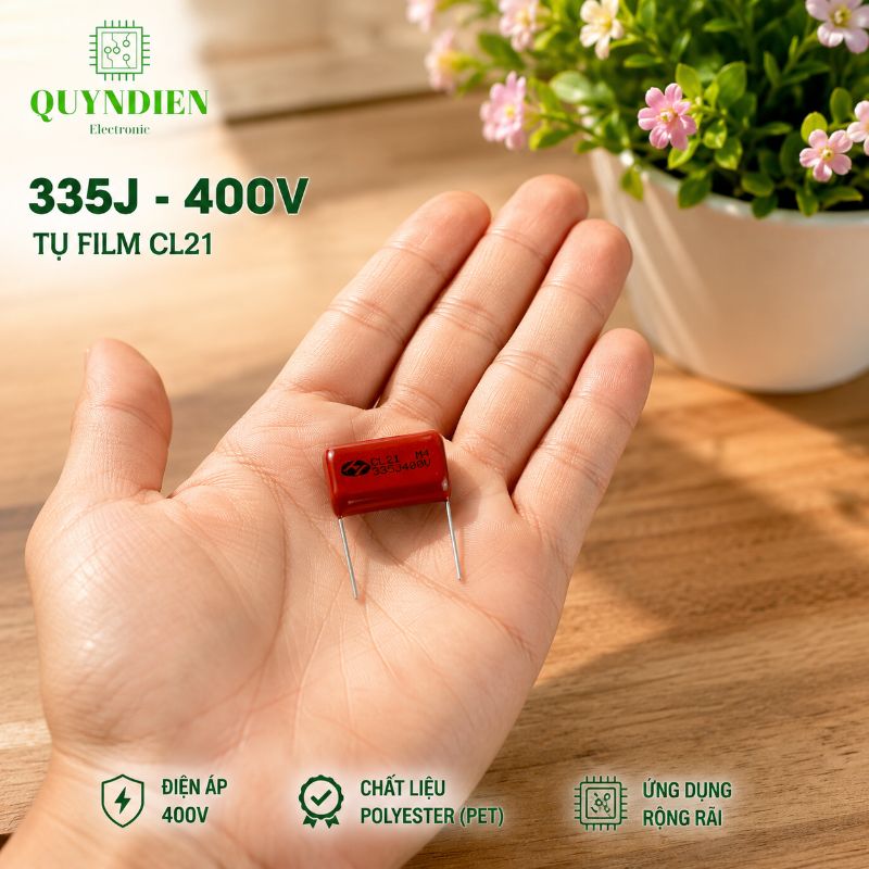 Tụ Kẹo Nâu Đỏ CL21 335J 400V