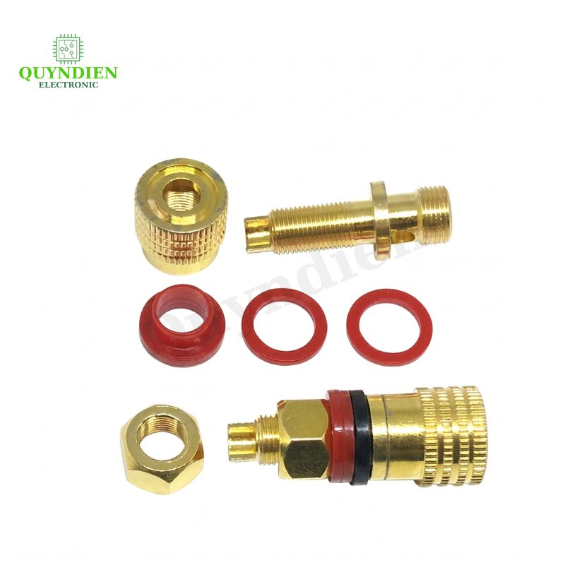 Cọc Đồng M8 Trục 8mm Đỏ Đen