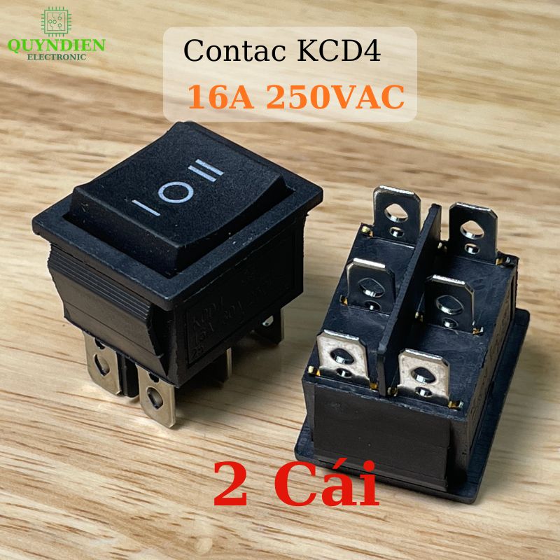 Công Tắc Bập Bênh 6 Chân KCD4 16A/30A 250V Đen Không Đèn