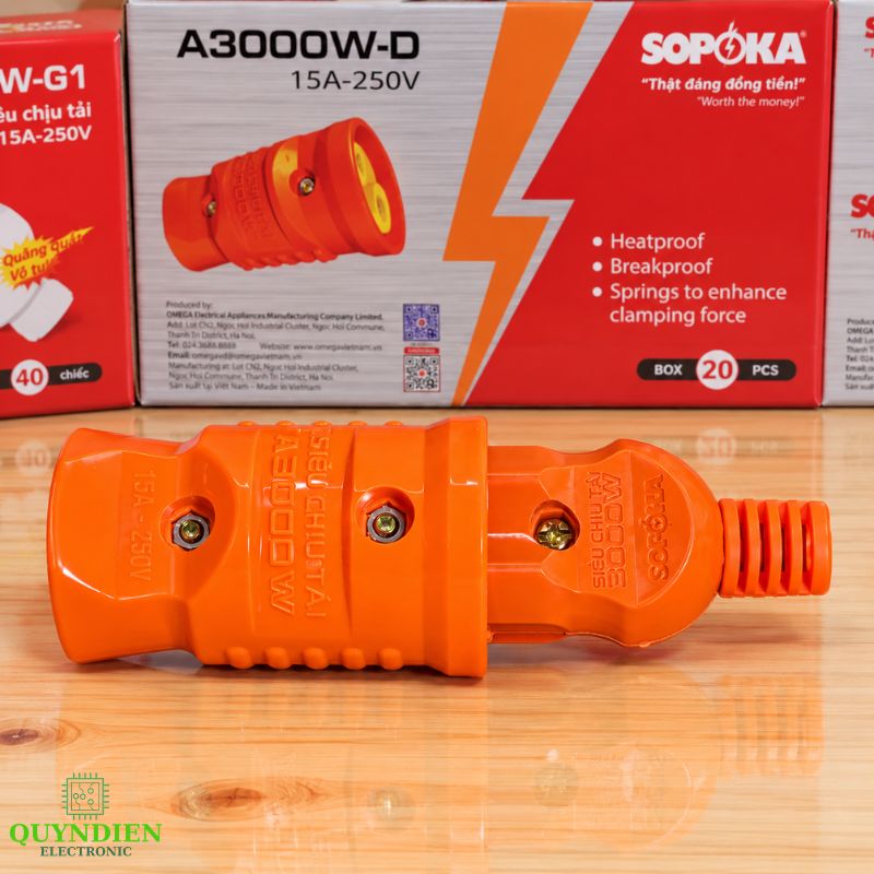 Phích Cắm Cái Chịu Tải Cao 3000W