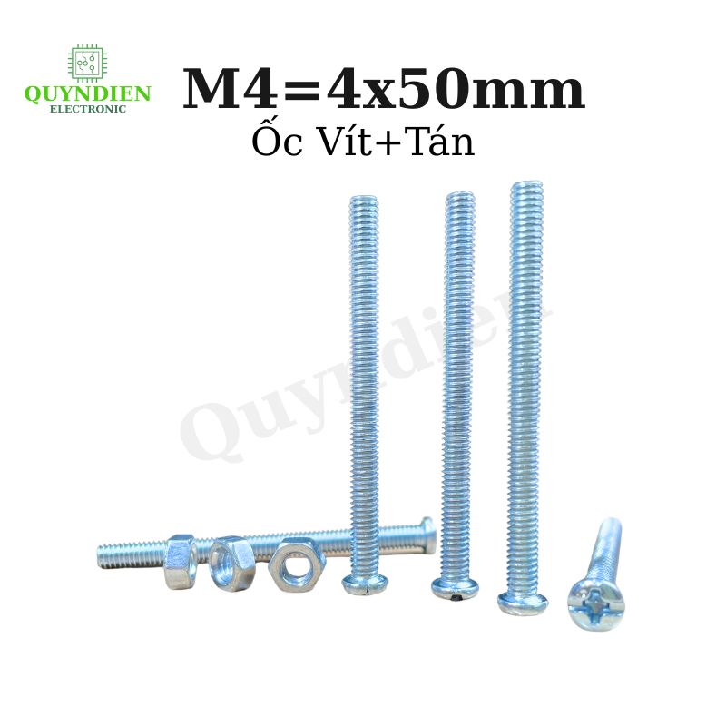 Ốc Vít M4x50mm Có Kèm Tán - Túi 100 Con