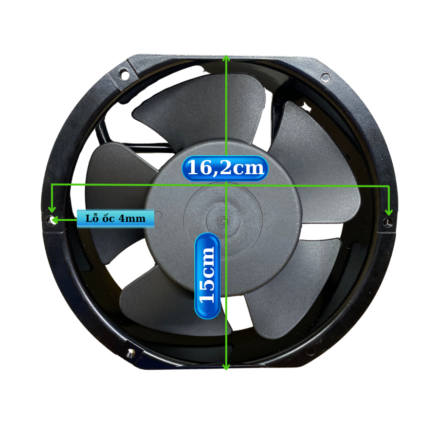 Quạt hút quạt tản nhiệt 15cm nguồn 220V (AC)-38 (W) quạt không chổi than