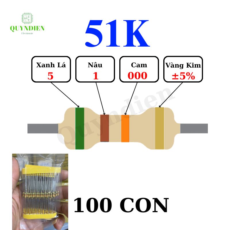 Điện trở Đài Loan 1/4W - 51K