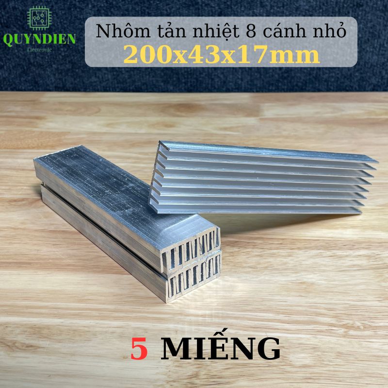 Nhôm Tản Nhiệt 8 Cánh dài 20cm 200x43x17mm