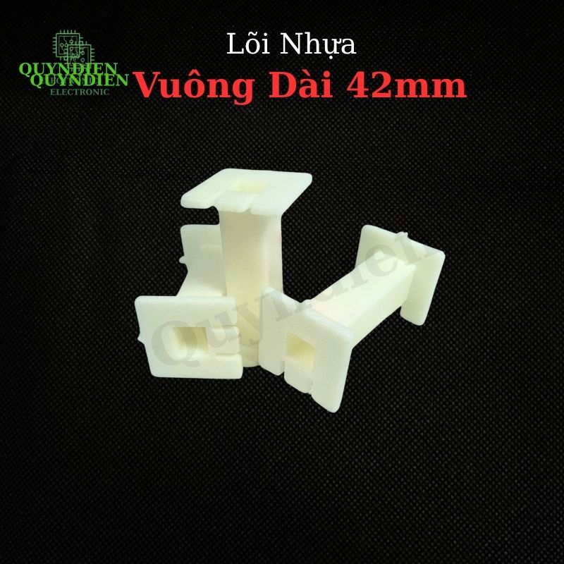 Lõi Khuôn Nhựa Vuông Dài 42mm Màu Trắng Sữa