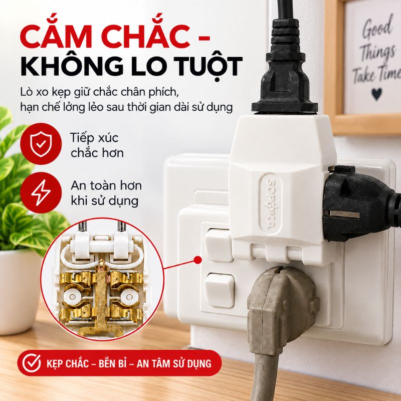 Ổ Cắm Gấp Gọn Chia 5 Cửa Thông Minh SOPOKA