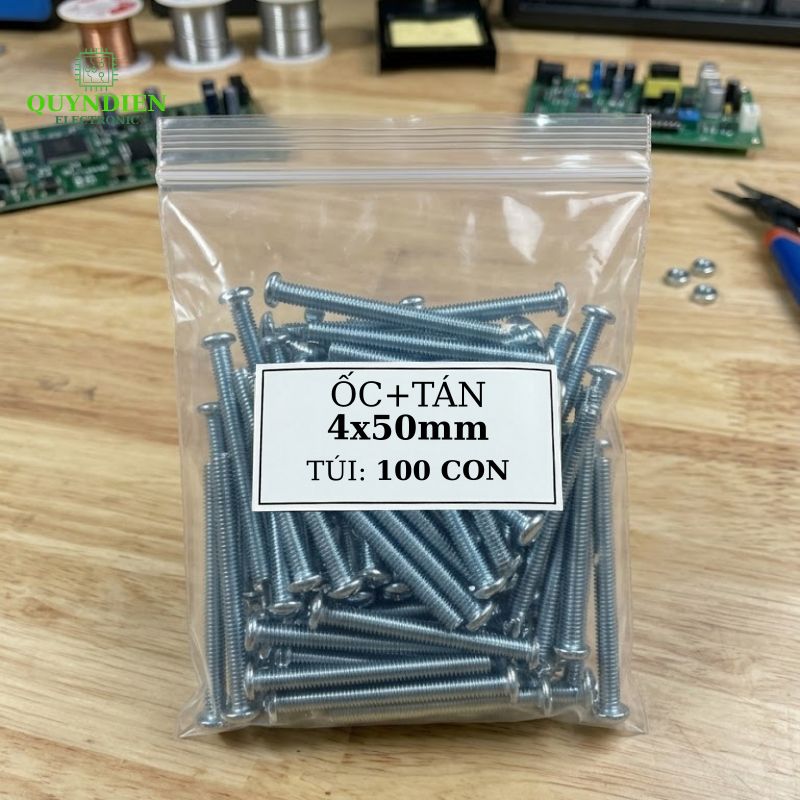 Ốc Vít M4x50mm Có Kèm Tán - Túi 100 Con