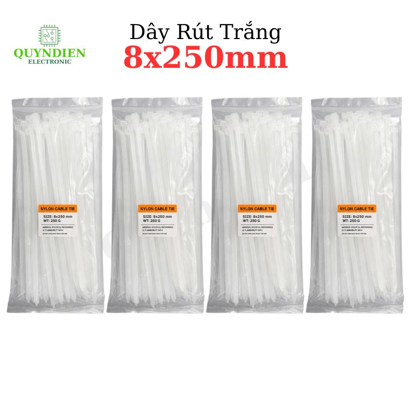 Dây Rút Nhựa Nhiều Kích Cỡ Màu Trắng Đen - Giá Bán 1Kg