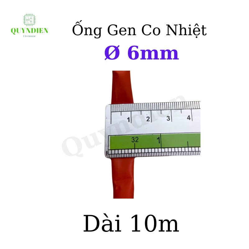 Gen co nhiệt size 6mm màu Đỏ