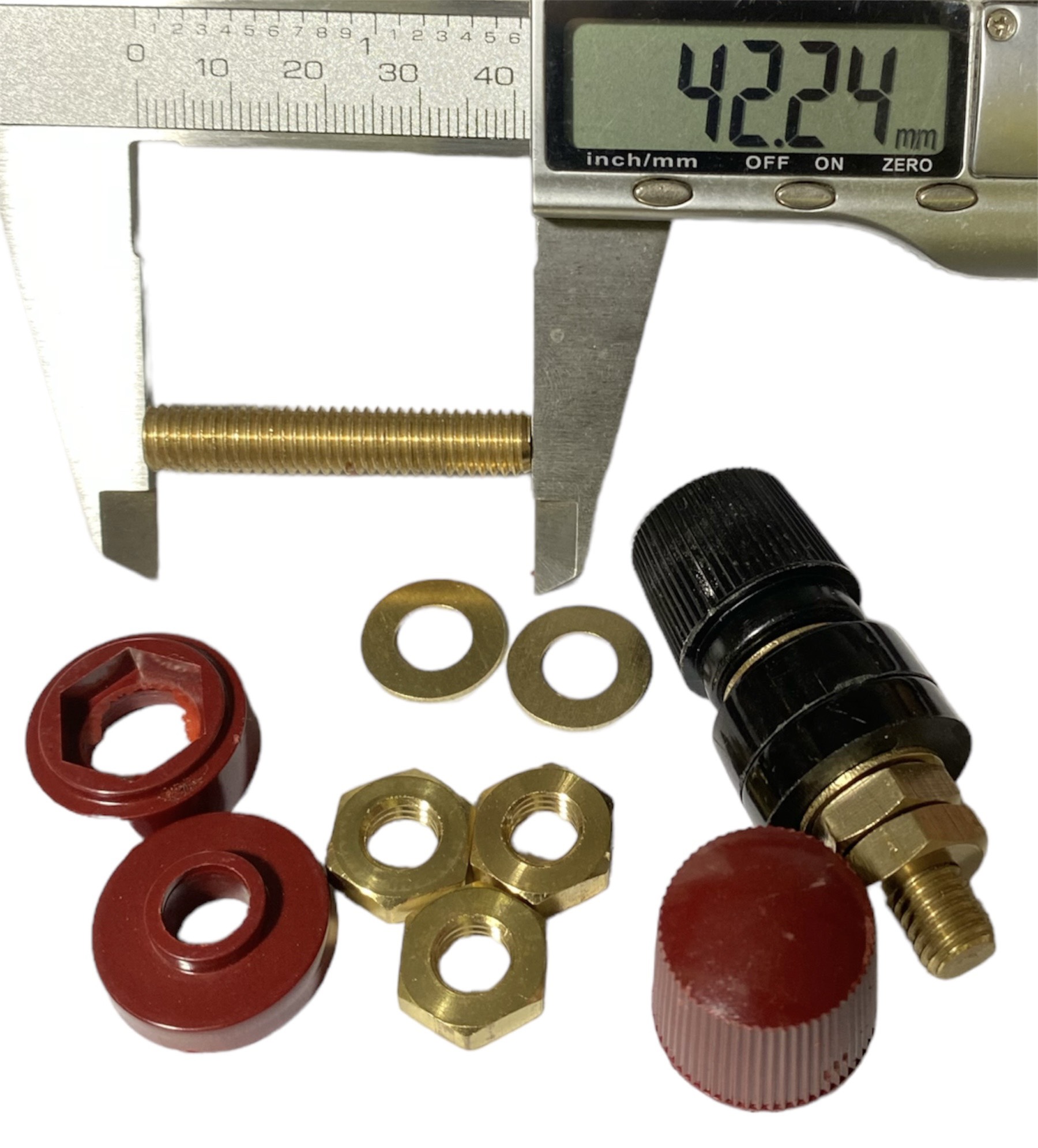 Cặp Jack loa JS555 Cọc Đồng NẮP NHỰA Đỏ Đen trục 8mm