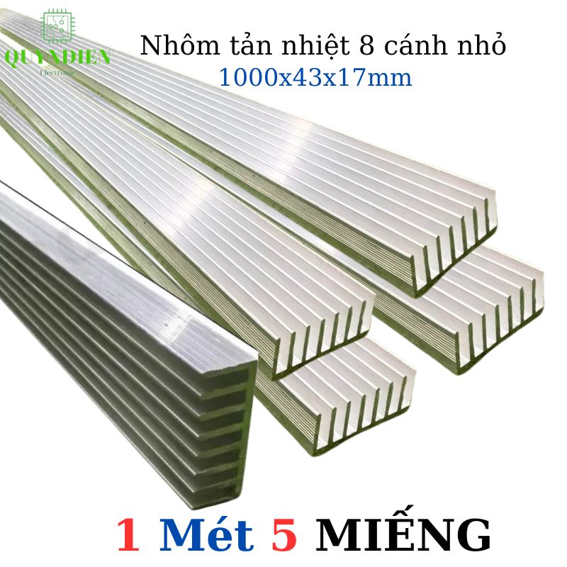Nhôm Tản Nhiệt 8 Cánh Nhỏ 1000x43x17mm