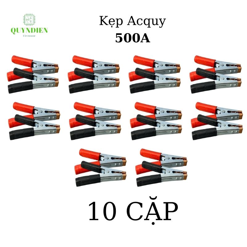 Kẹp Bình ắc quy Acquy 500A Thép Không Rỉ  túi 1 đôi - đỏ + đen